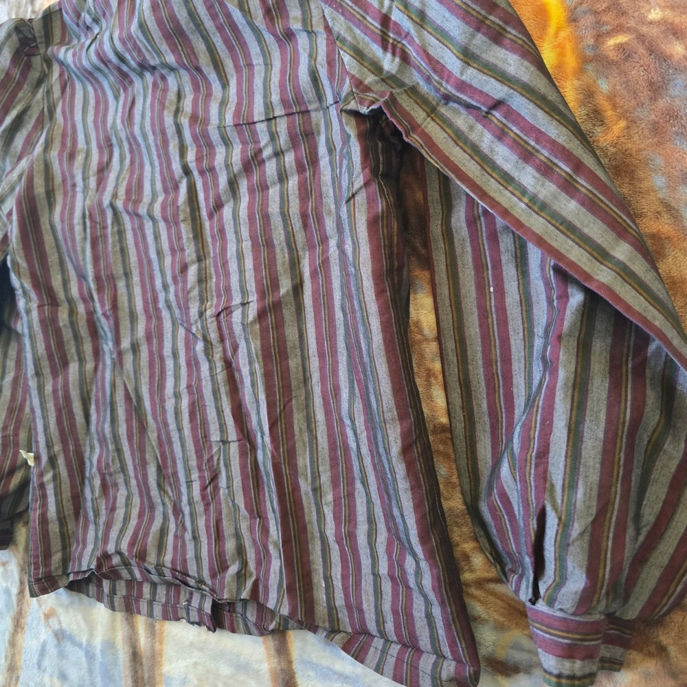 Vintage Wrangler 80s Western Round Collar Pin Striped Formal Button Up sz Small - Picture 8 of 9